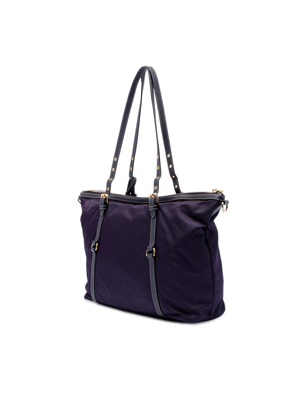 Prada Saffiano Trimmed Tessuto Satchel #314563P44B - Picture 2 of 6